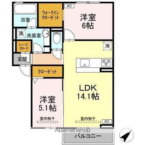 D-ROOM長沼1丁目(2LDK/2階)の間取り写真