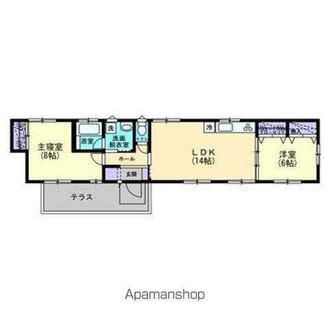 予讃線 丸亀駅 徒歩17分 1階建 築1年(2LDK)の間取り写真