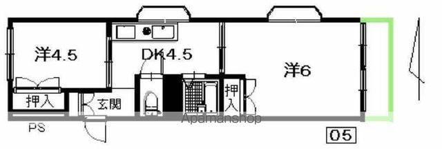 ESBILL(2DK/2階)の間取り写真