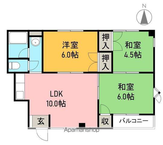 ライブコーポ若草(3LDK/3階)の間取り写真