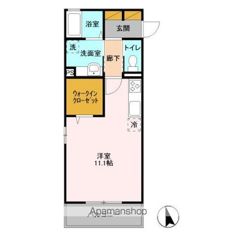 フロンティア F(ワンルーム/3階)の間取り写真