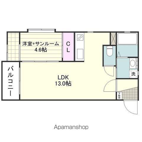 カーサ アッコルト(1LDK/3階)の間取り写真