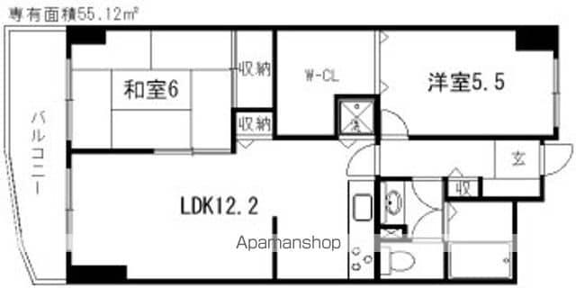 鶴見ワンダーランド(2LDK/8階)の間取り写真