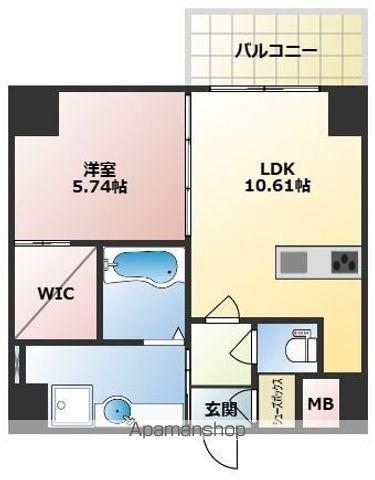 CREST西新(1LDK/10階)の間取り写真