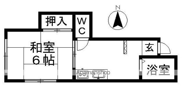 三宝ビル(1DK/1階)の間取り写真