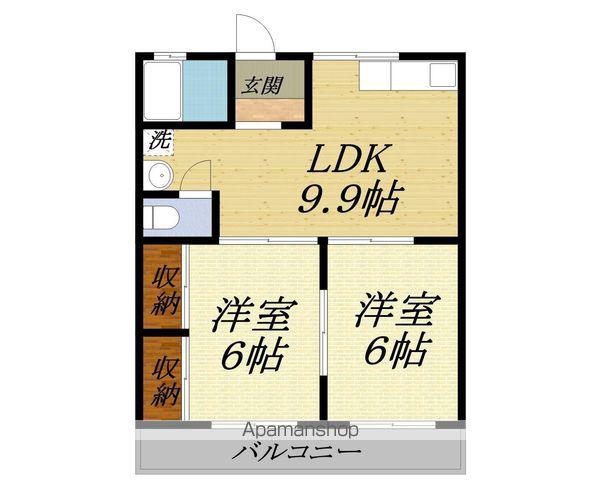 メゾンしいの木(2LDK/2階)の間取り写真