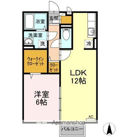 パレットガーデン(1LDK/2階)の間取り写真