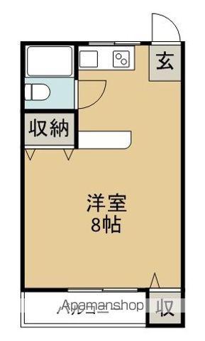 フラワーシャトー(ワンルーム/2階)の間取り写真