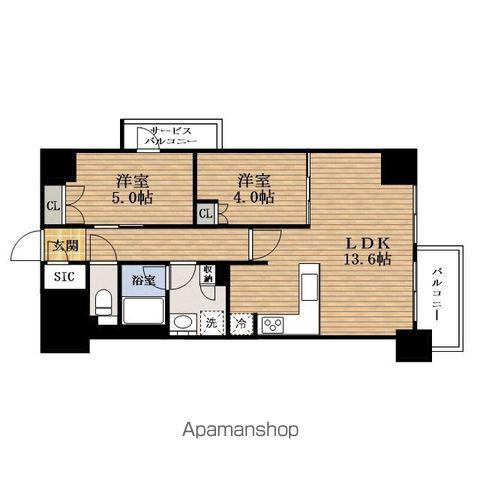FINERESIDENCE大阪本町(2LDK/4階)の間取り写真