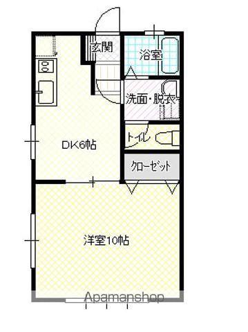 コーポ玉水Ⅱ(1DK/2階)の間取り写真