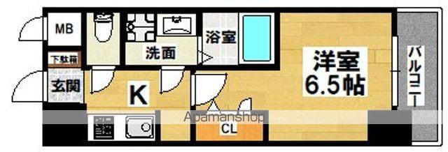 ES-GRANDE長居パークフロント(1K/8階)の間取り写真