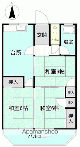 ネオソレイユⅢ(3DK/2階)の間取り写真