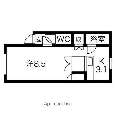 マイキャッスルA棟(1K/2階)の間取り写真