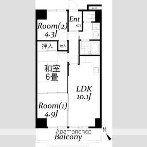 シュターンハイム第一(3LDK/9階)の間取り写真
