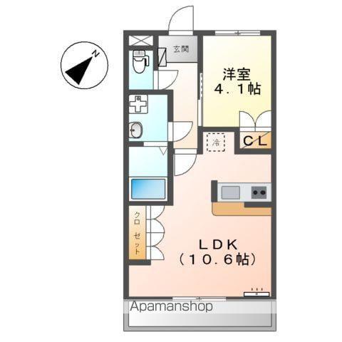 サニースクエアーⅡ(1LDK/2階)の間取り写真
