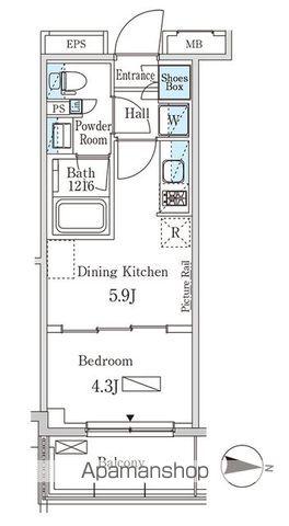 パークアクシス本所・親水公園(1DK/6階)の間取り写真