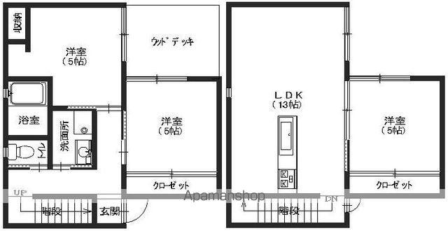 ユニキューブ新田(3LDK/2階)の間取り写真