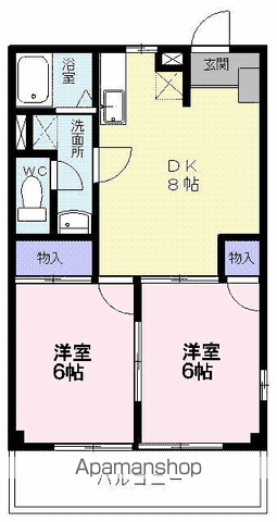 ミーツハウスエルンテ(2DK/1階)の間取り写真