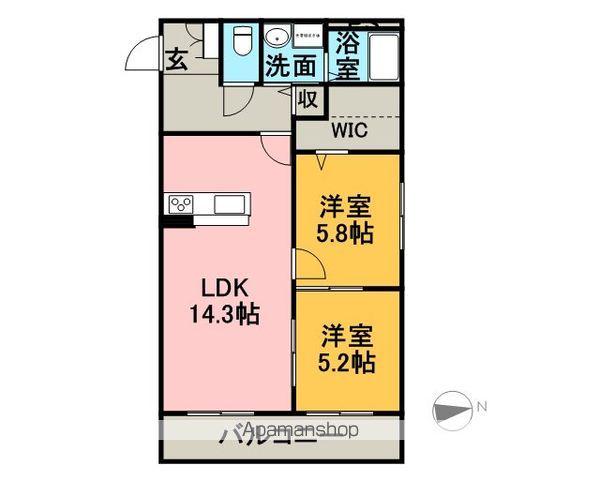 YAMAIWA (2LDK/3階)の間取り写真