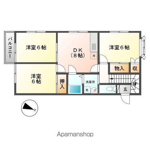 ルーミー牛久32号館(3DK/2階)の間取り写真