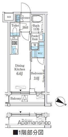 イプセ東高円寺(1DK/1階)の間取り写真