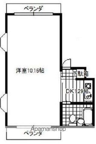 春風ビル(ワンルーム/1階)の間取り写真