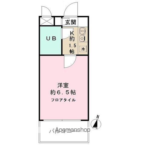 トレンタハウス桜新町(1K/4階)の間取り写真