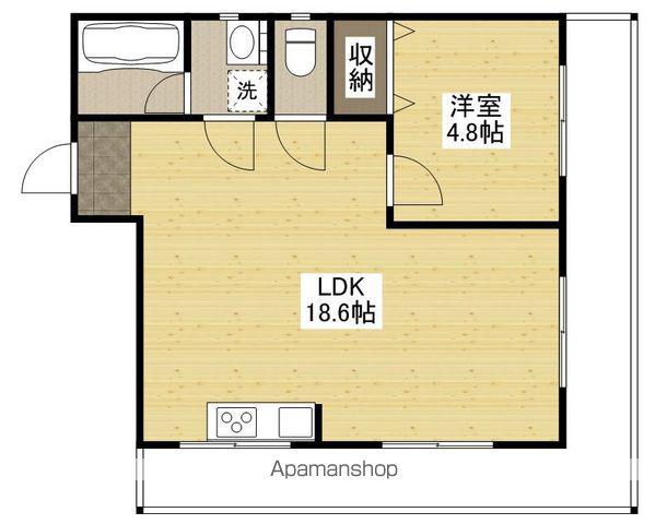 平岡ビル(1LDK/4階)の間取り写真