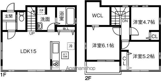 愛知環状鉄道 瀬戸市駅 徒歩8分 2階建 新築(3LDK)の間取り写真