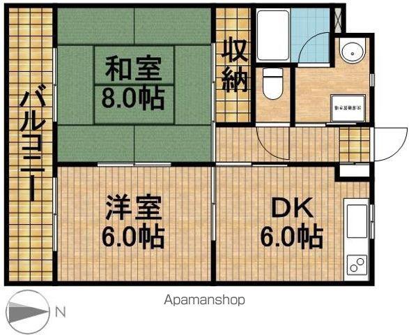 エステートミューズⅡ(2DK/3階)の間取り写真