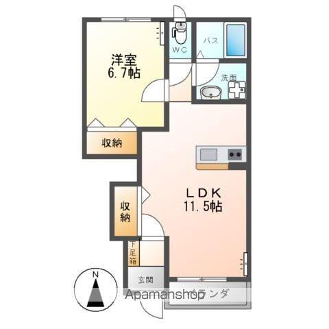 ルミナスガーデンA(1LDK/1階)の間取り写真