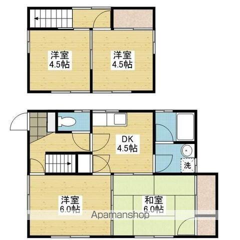 愛媛県松山市 2階建 築37年(4K)の間取り写真