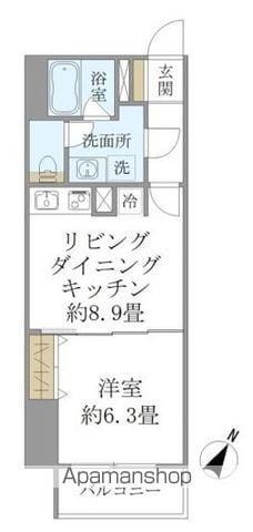 SS. FLAT神楽坂サウス(1LDK/7階)の間取り写真