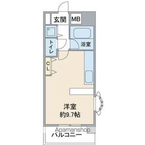 パルテンツァ(ワンルーム/4階)の間取り写真