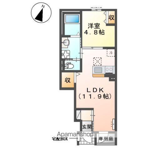 春日部市花積アパート工事(1LDK/1階)の間取り写真