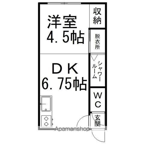 ニューハウス南陽(1DK/1階)の間取り写真