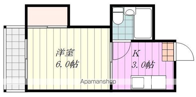 コーポ樋又B棟(1K/1階)の間取り写真