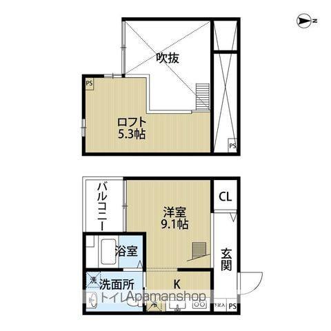 エスポワールOSUGI(ワンルーム/2階)の間取り写真