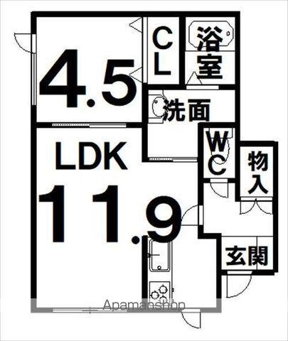 石勝線 新得駅 バス乗車時間：21分 新町２丁目バス停で下車 徒歩3分 2階建 築10年(1LDK/2階)の間取り写真