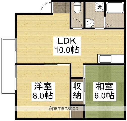 グランドゥールクロズミB(2LDK/2階)の間取り写真