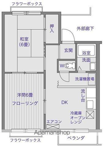 かすみマンション(2DK/3階)の間取り写真