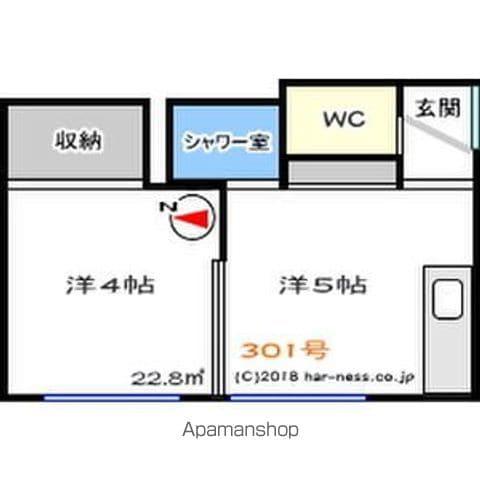 ハッピーハイツ(1DK/3階)の間取り写真