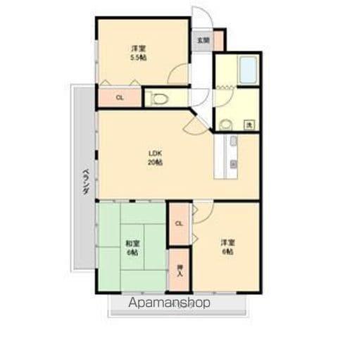 グランプラス西島(3LDK/5階)の間取り写真