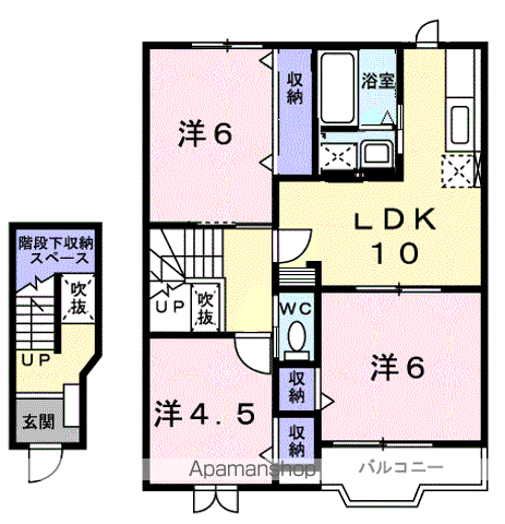 サンフラワ-24(3LDK/2階)の間取り写真