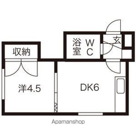 シャトレ麻生(1DK/3階)の間取り写真