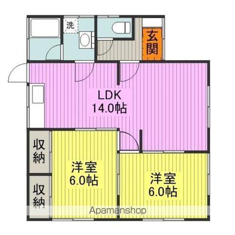 山陽本線 南岩国駅 徒歩60分 1階建 築40年(2LDK)の間取り写真