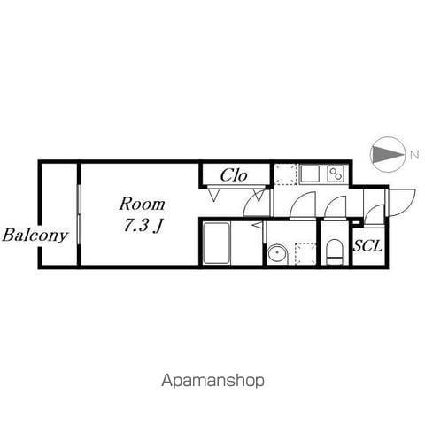SーRESIDENCE亀島駅前ASCENT12月契(1K/8階)の間取り写真