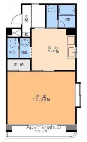 クオリア高砂(1DK/4階)の間取り写真