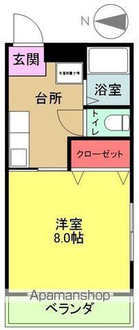 ワニハウス(1K/2階)の間取り写真