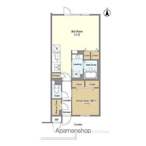 ラクラス中野南台(ワンルーム/1階)の間取り写真
